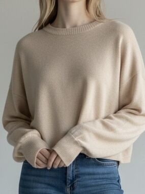 Everyday Crewneck Sweater in Light Beige